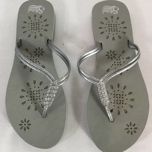 Silver Flip Flop Sandals (new)